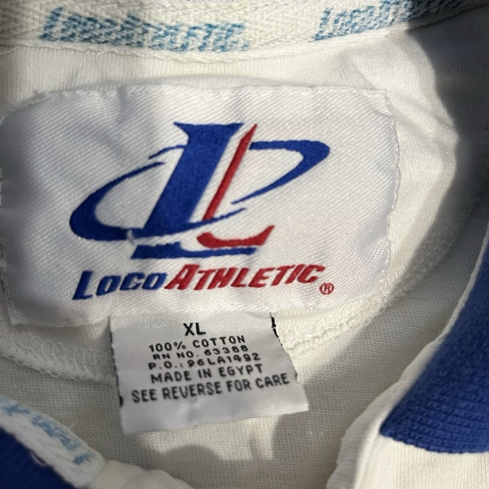 Vintage 80s Logo Athletic White Blue Florida Gators Polo Shirt XL - Picture 4 of 4